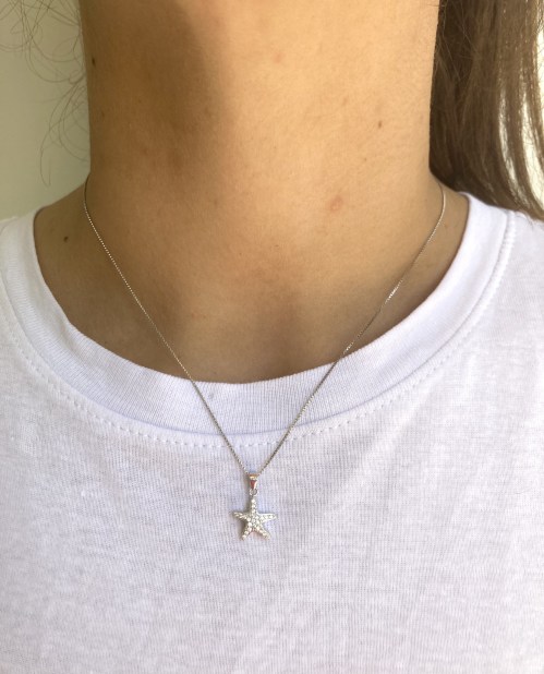 Collana Argento Stella Marina E Zirconi La Griffe Gioielleria CLSM01